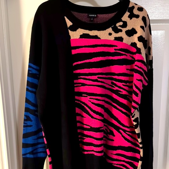 Printed/Multicolor Torrid Sweater - Picture 1 of 5